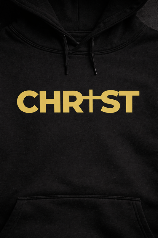 CHRIST Hoodie – Minimal Gold Cross Design