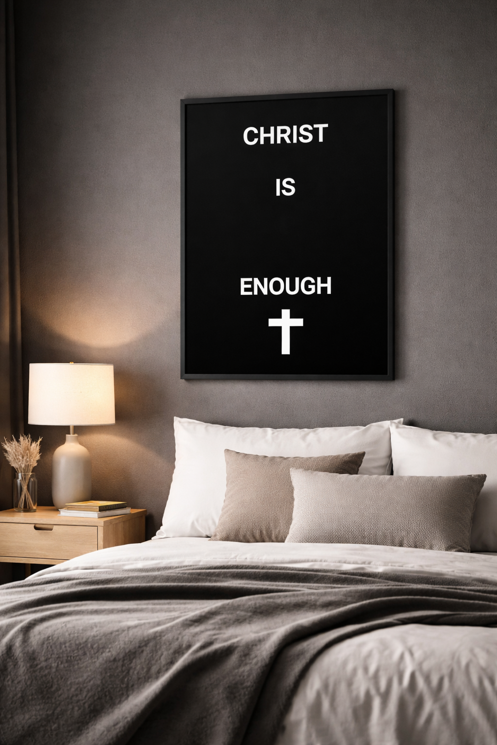 Christ Is Enough – Minimalist Christian Wall Art | Faith Digital Download Poster