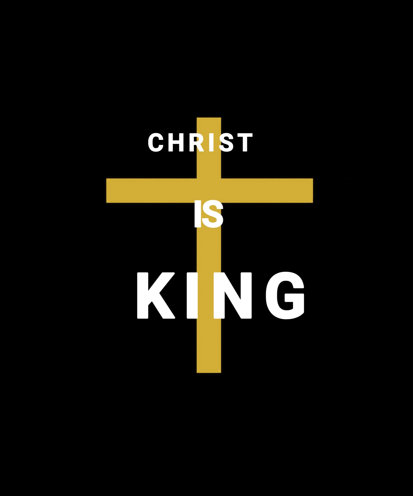 Christ Is King Digital Download – Minimalist Christian Wall Art Print | Modern Gold Cross Bible Artwork