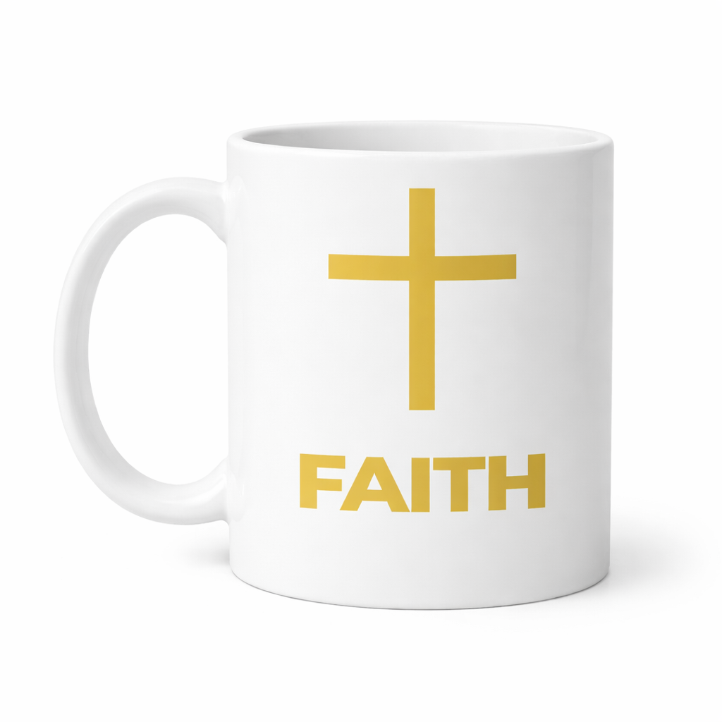 Christian Cross Wall Art – Minimalist Gold Cross Faith Print | Modern Christian Decor