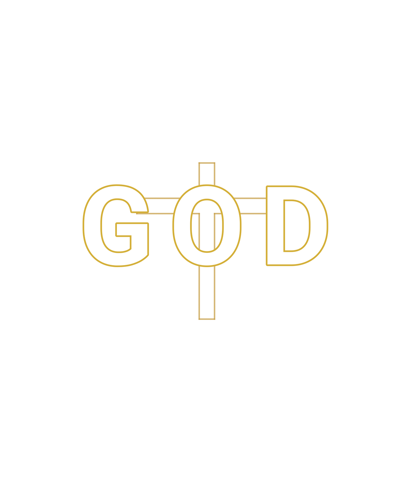 GOD Cross Christian Wall Art Printable – Black and Gold Faith Digital Download (PNG)
