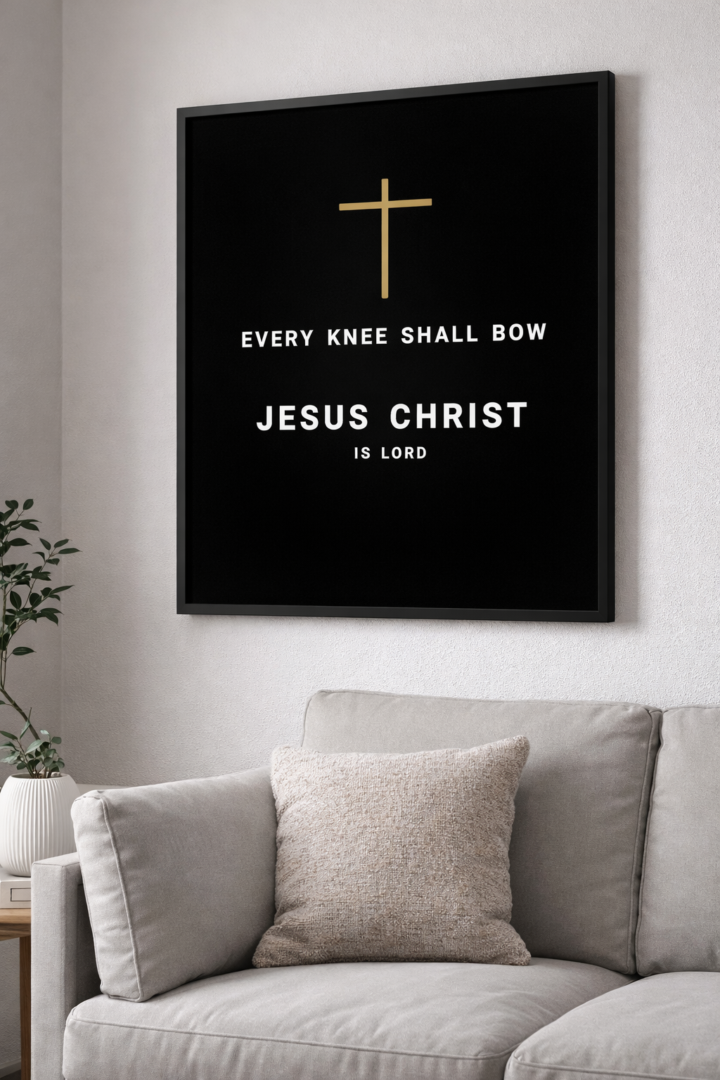 Every Knee Shall Bow – Jesus Christ Is Lord | Christian Wall Art Printable | Philippians 2:10–11 Bible Verse Digital Download