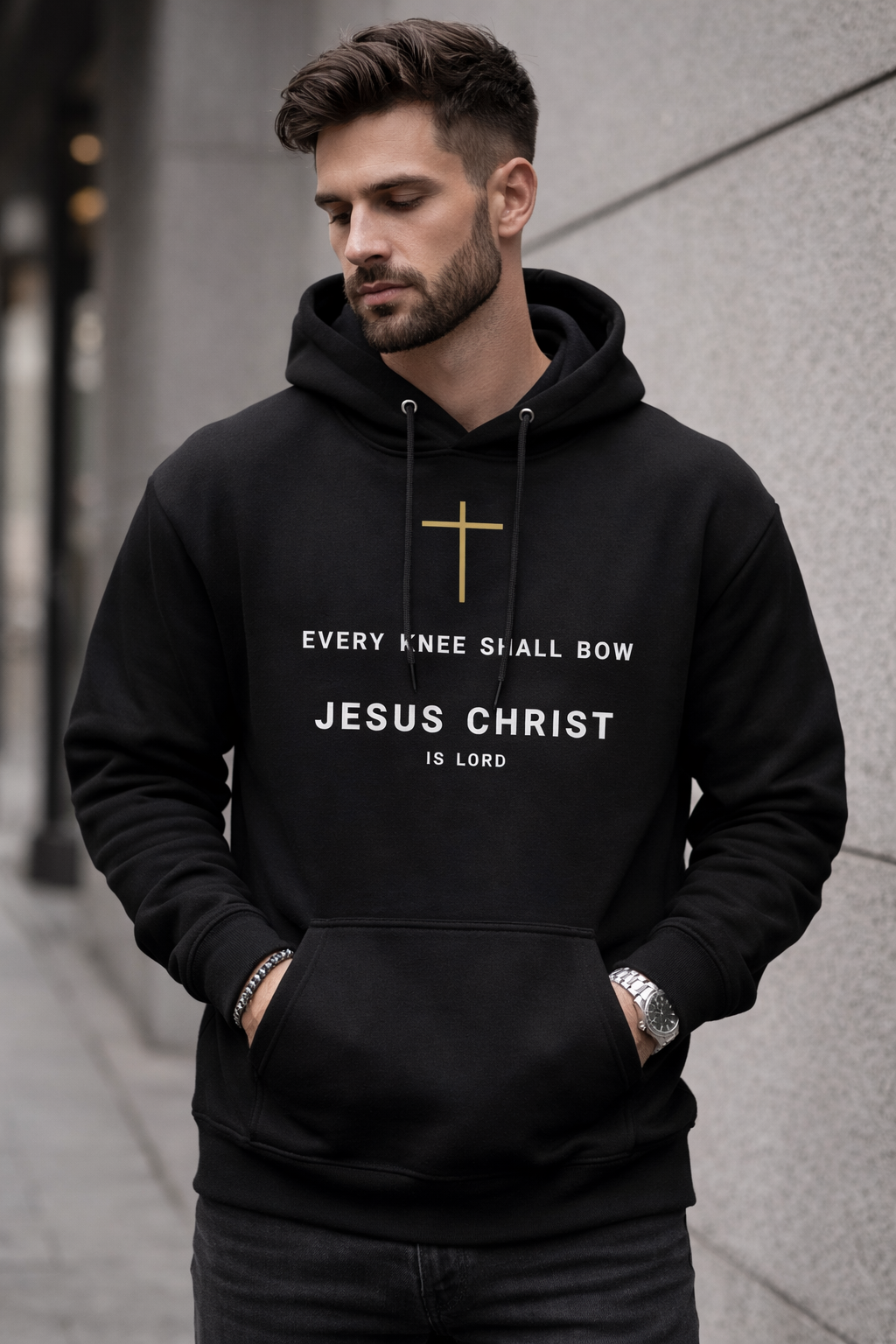 Every Knee Shall Bow – Jesus Christ Is Lord | Christian Wall Art Printable | Philippians 2:10–11 Bible Verse Digital Download