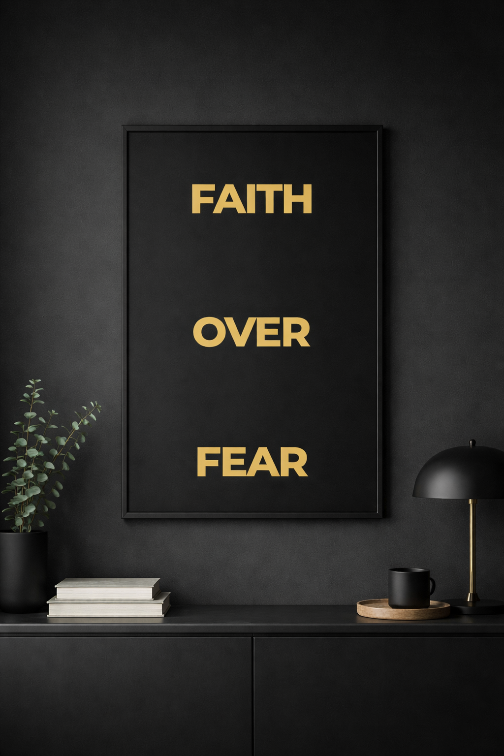 Faith Over Fear – Minimal Christian Wall Art | Inspirational Faith Quote Print