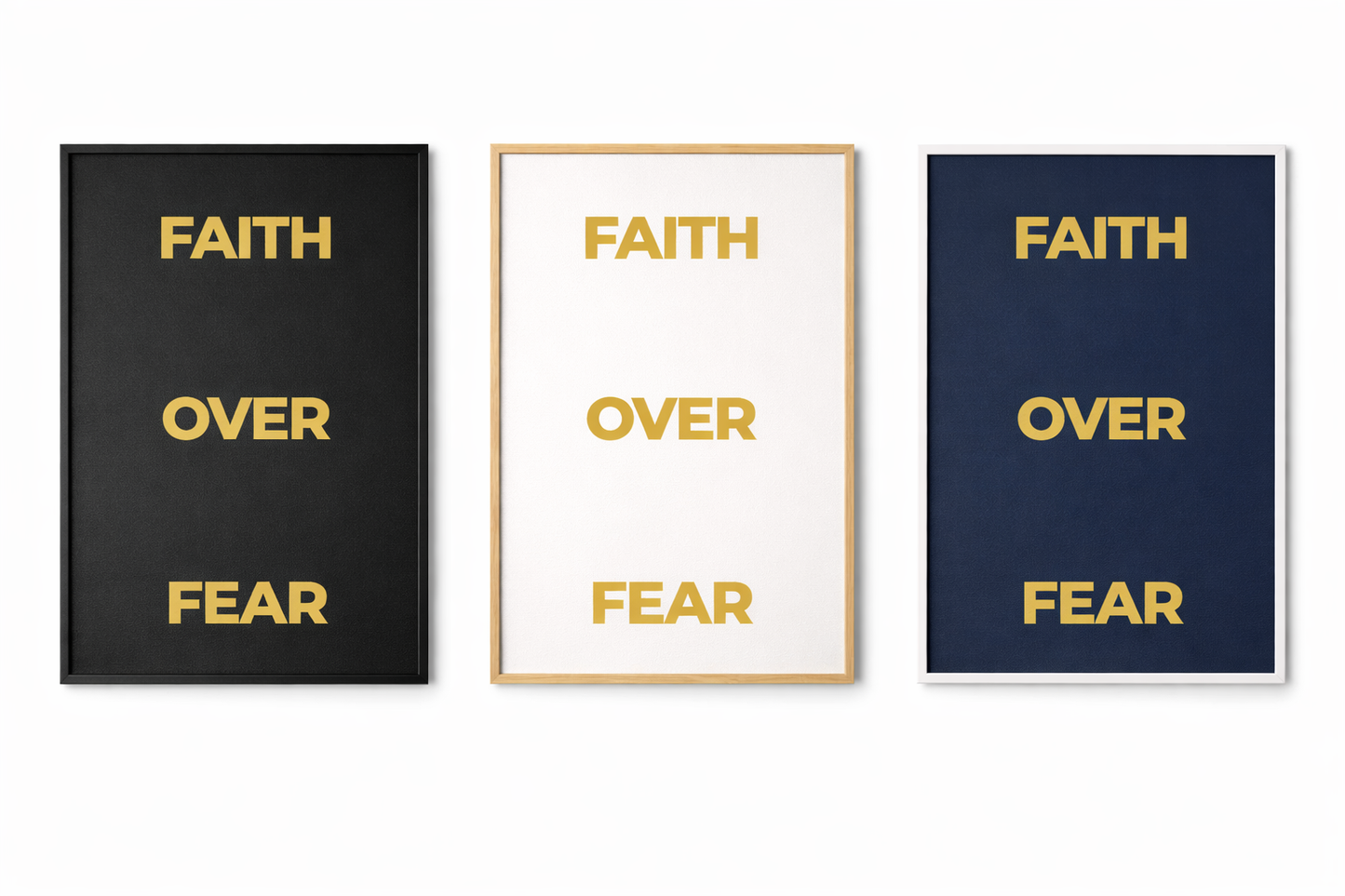 Faith Over Fear – Minimal Christian Wall Art | Inspirational Faith Quote Print