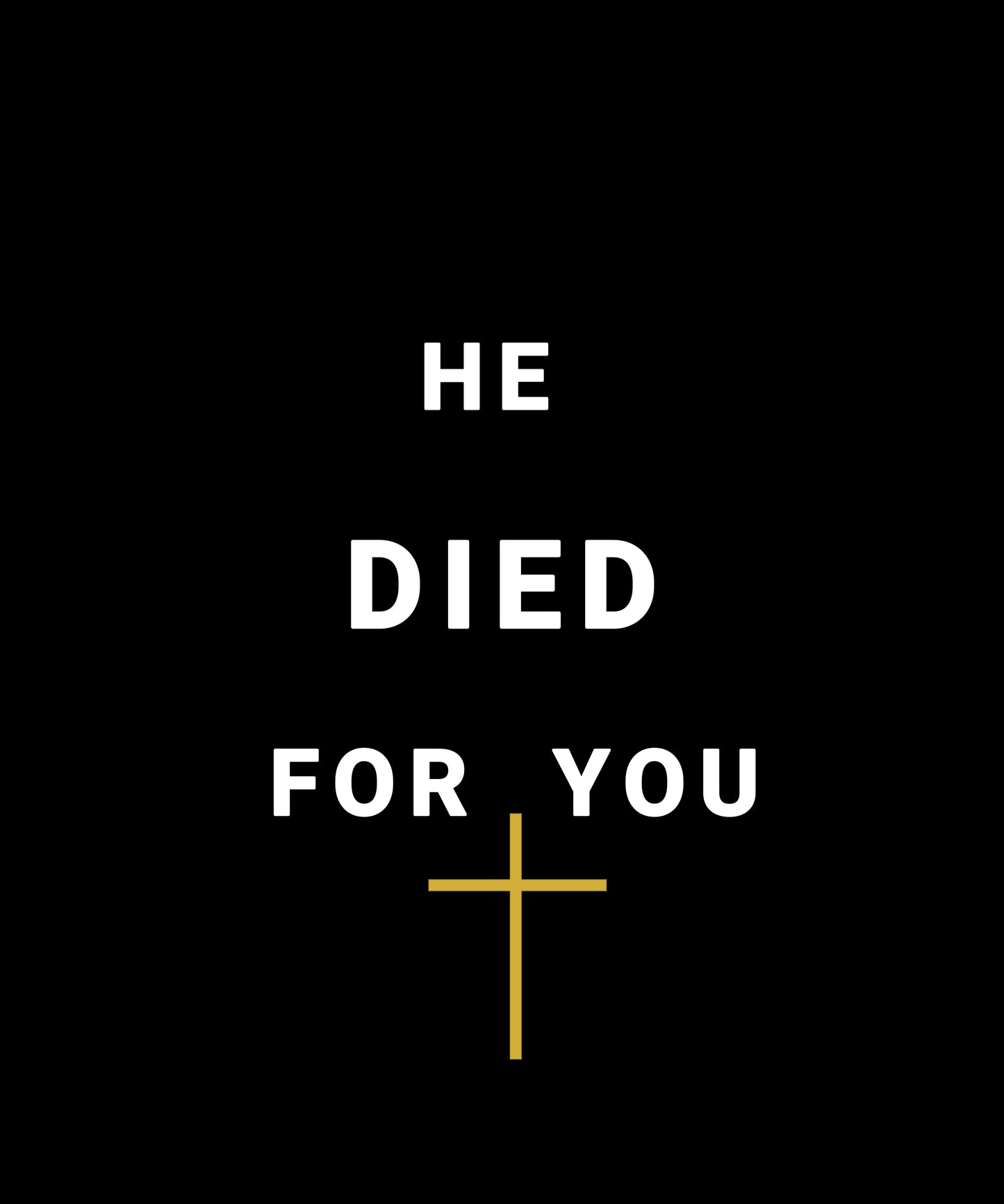 He Died For You Christian Wall Art Printable – Minimalist Cross Faith Digital Download