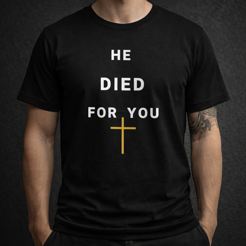 He Died For You Christian Wall Art Printable – Minimalist Cross Faith Digital Download