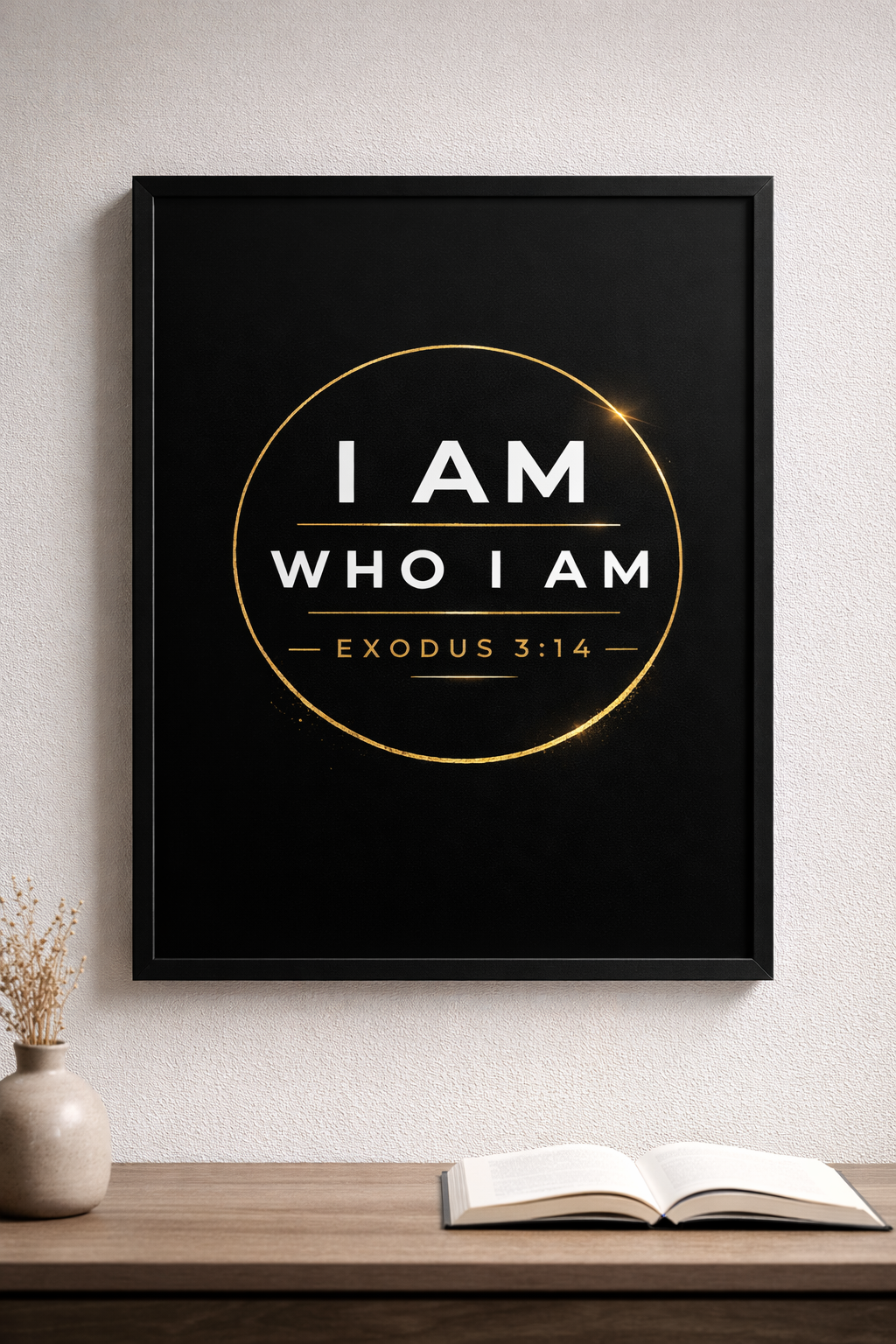 I Am Who I Am – Exodus 3:14 Christian Wall Art Digital Download (Minimalist Bible Verse Print)