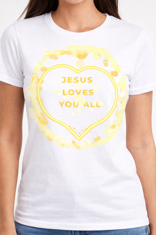 Jesus Loves You All - Golden Christian Digital Art (PNG)