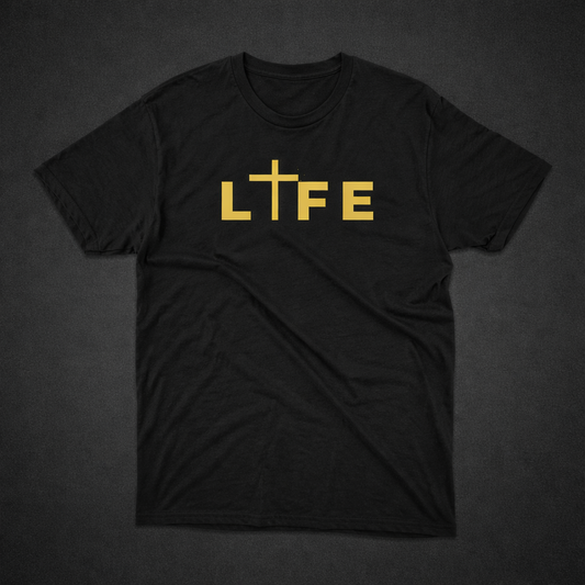 LIFE Cross – Minimal Christian Digital Wall Art | Faith Typography Print