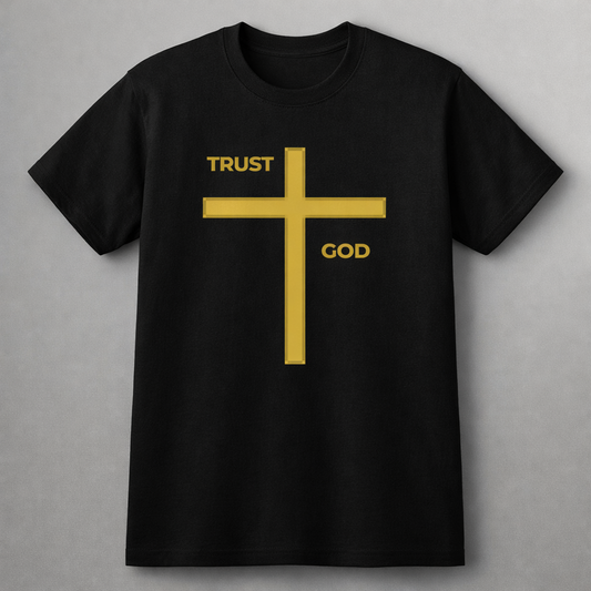Trust God Christian Cross – Minimalist Faith Wall Art & Apparel Design