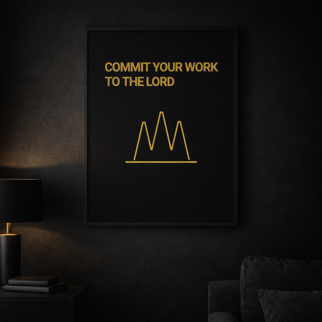 Commit Your Work to the Lord – Minimalist Christian Digital Wall Art